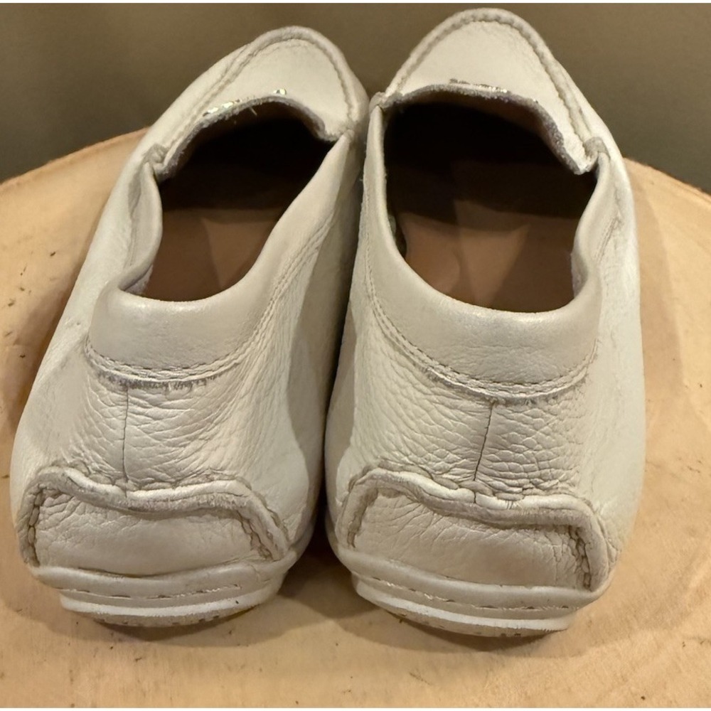 Coach Mary Lock Up Driving Mocs Shoe Loafer White Bone 8.5‎ B Slip-On Leather - Picture 9 of 11